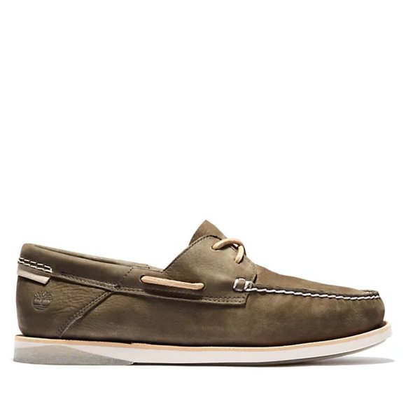 TIMBERLAND  MEN\'S ATLANTIS BREAK LEATHER BOAT SHOES OLIVE NUBUCK A2HZ9 ALL SIZES main image 13